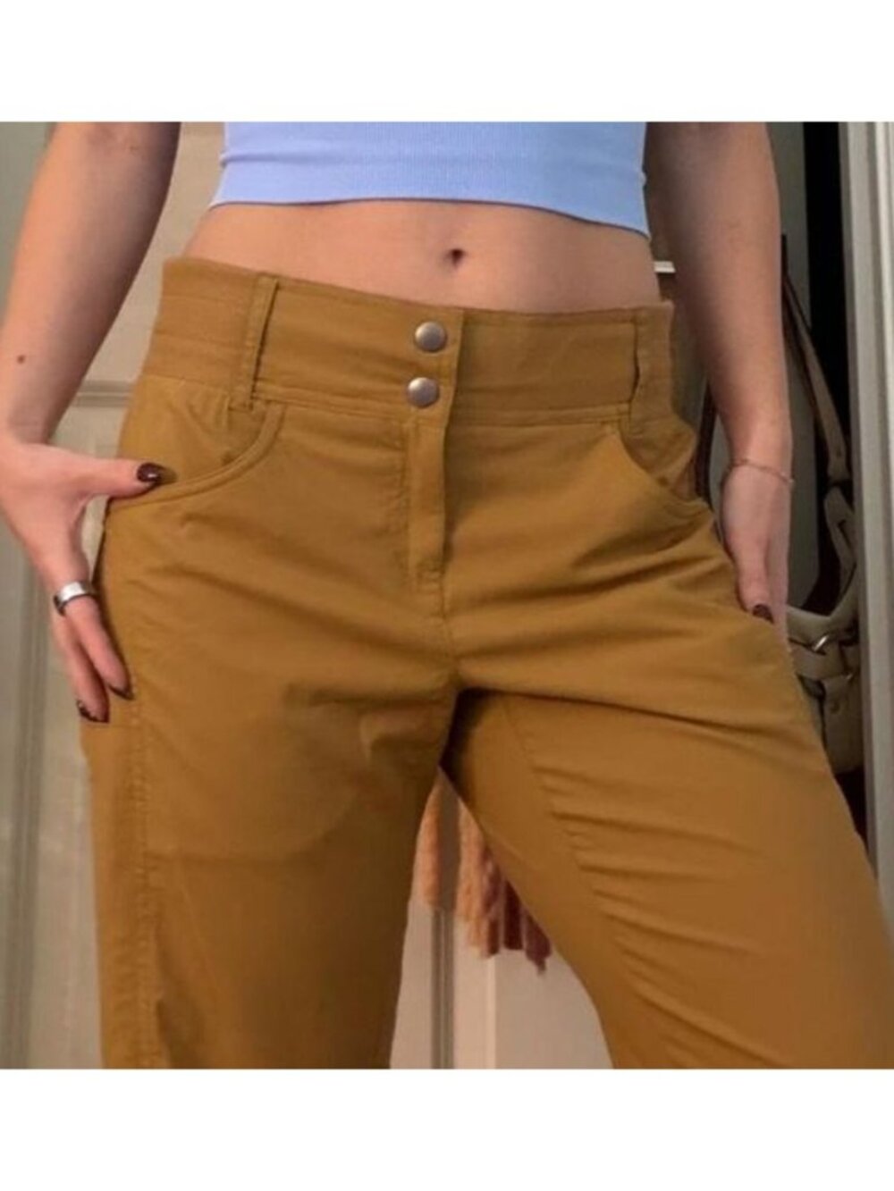 NWOT Title Nine Women's 12 Recycled Clamber 2.0 Hiking Pants Tan MSRP$119